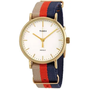 Timex Men's Watch - Weekender Fairfield Beige/Orange/Navy Nylon Strap | TW2P91600 Timex Watches