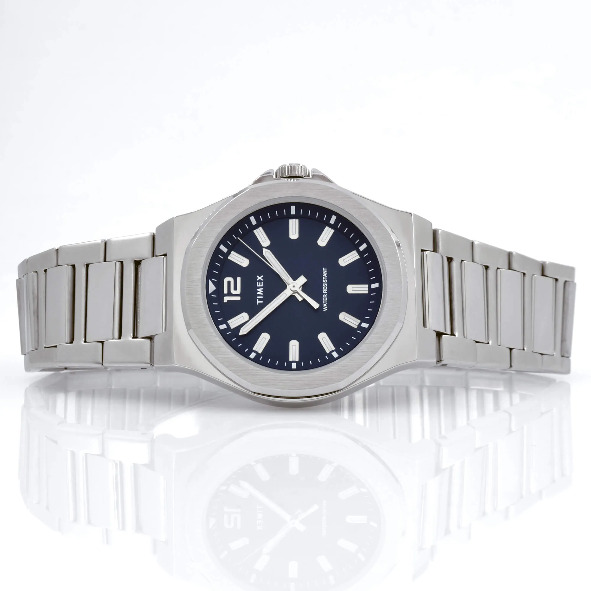 Timex TW2U42400 Men's City Collection Blue Dial Brass Mineral Glass Quartz Timex Watches