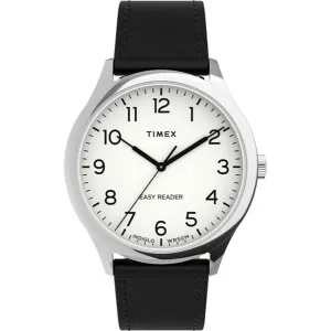 Timex Unisex Quartz Watch - Easy Reader White Dial Leather Strap | TW2U22100VQ Timex Watches