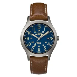 Timex Unisex Strap Watch - Expedition Scout Quartz Blue Dial Leather | TW4B11100JV Timex Watches