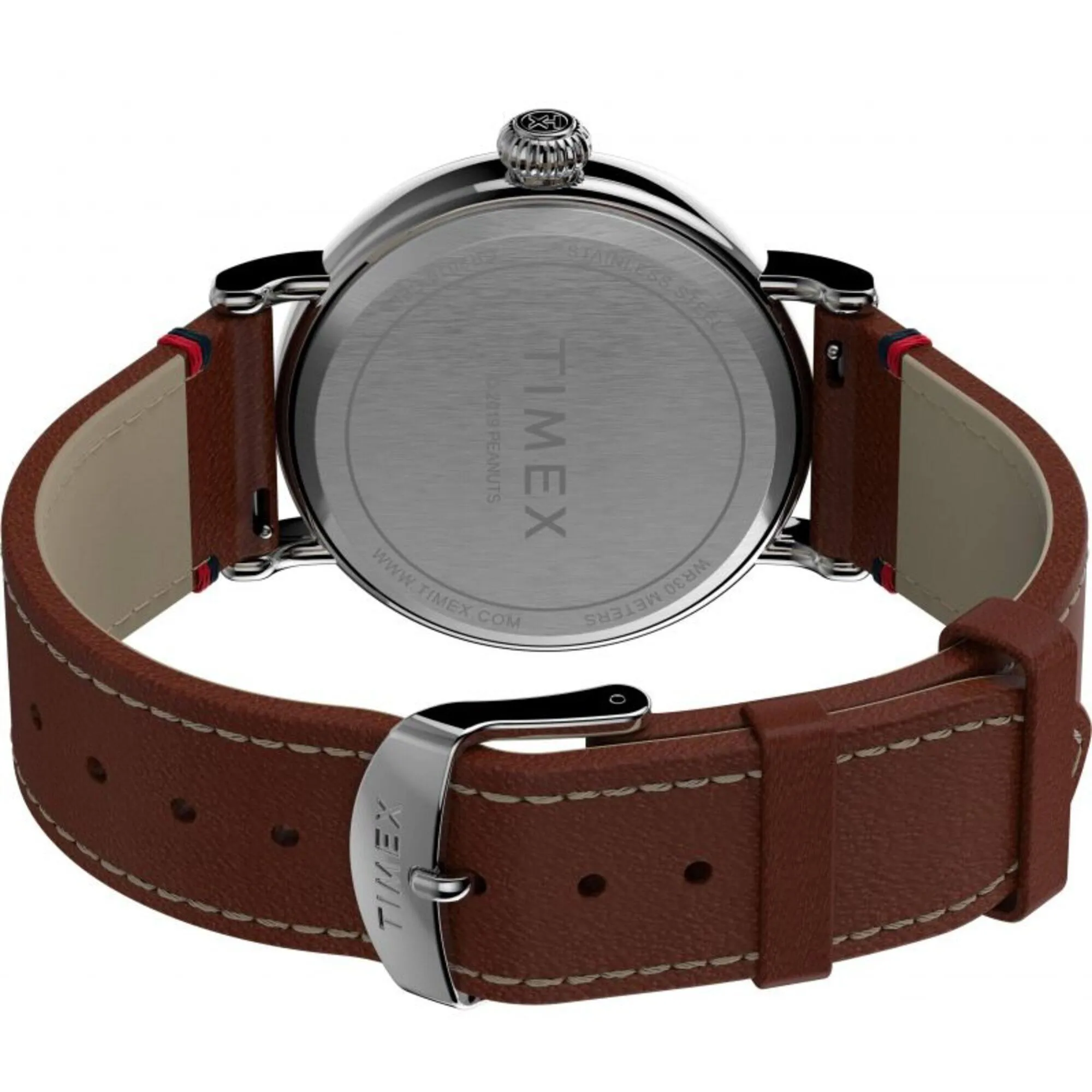 Timex Unisex Watch - Standard Space Snoopy Brown Leather Strap Quartz | TW2T92300 Timex Watches
