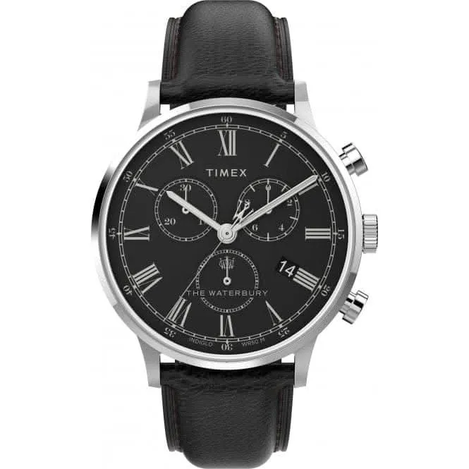 Timex Waterbury Classic Chronograph Leather Strap Watch TW2U88300