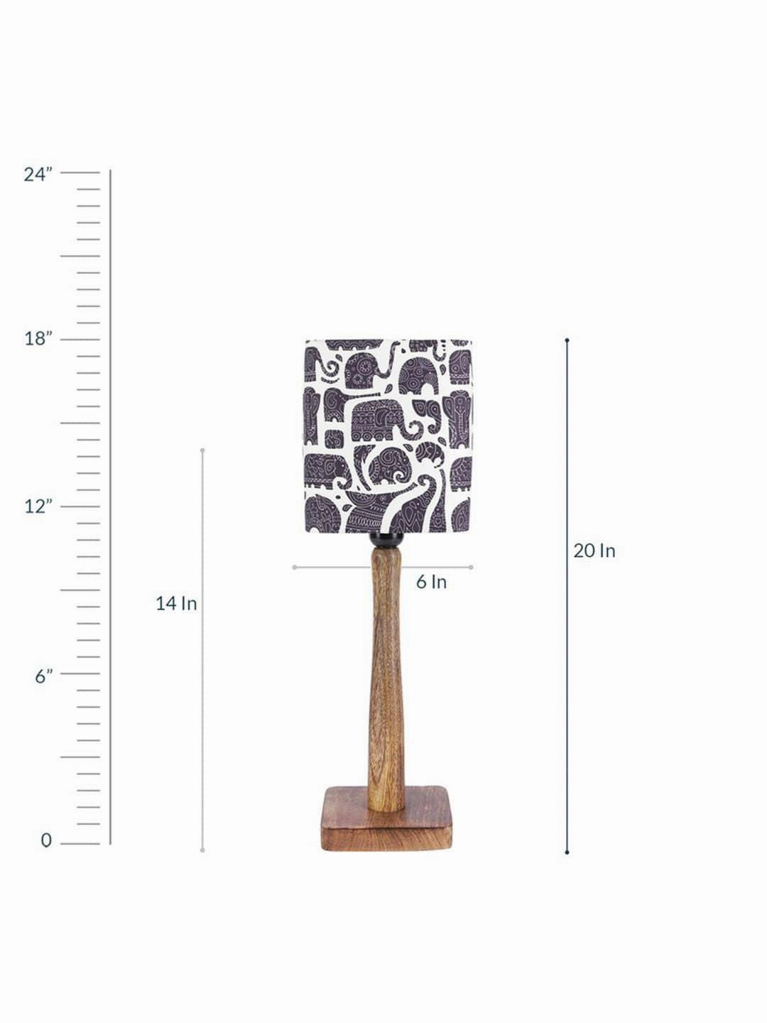 Tiny Elephants Wooden Lamp