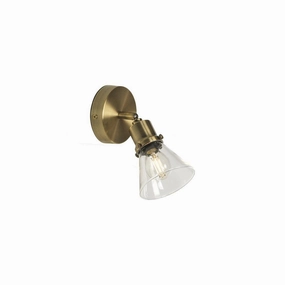 Torne Single Antique Brass & Glass Spot Light - Adjustable Head simple ceiling design light