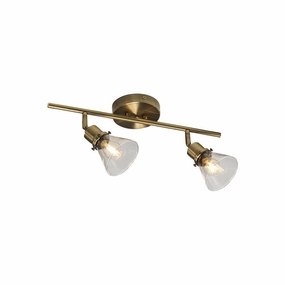 Torne Twin Bar Antique Brass & Glass Spot Light - Adjustable Head simple ceiling design light