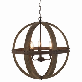 Torsten Antique Wood & Rusty Metal Ceiling Pendant modern ceiling lamp