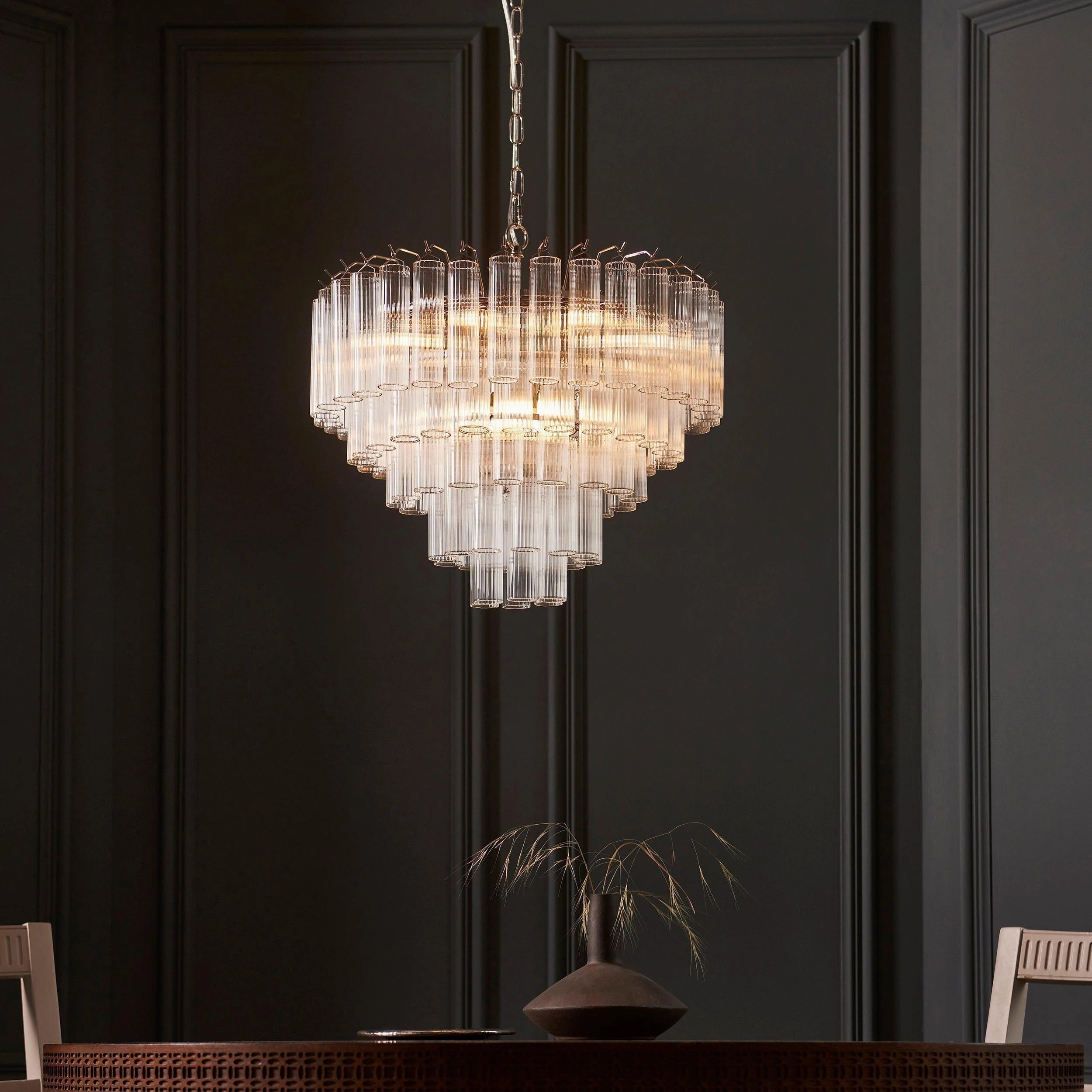 Toulouse 12 Light Tiered Glass Pendant