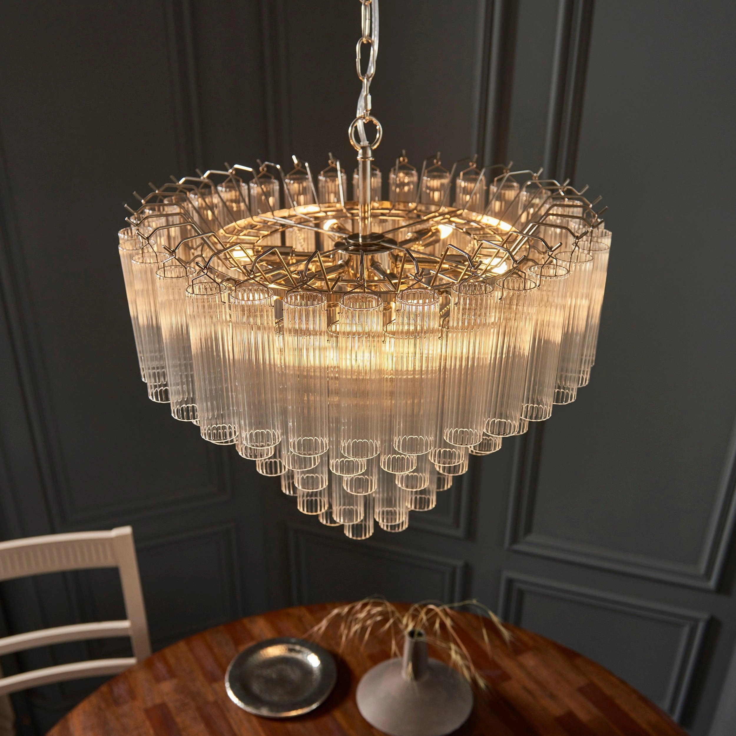 Toulouse 12 Light Tiered Glass Pendant