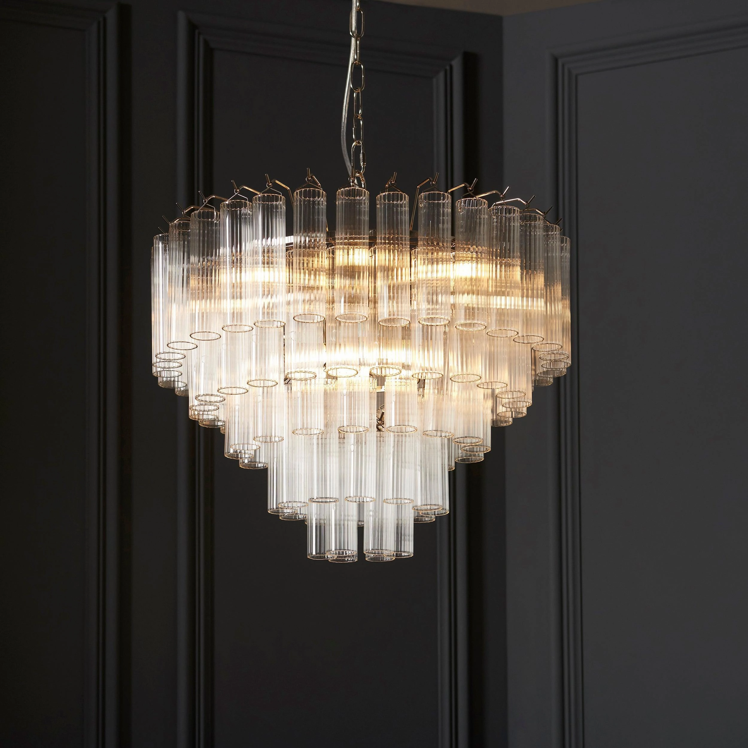 Toulouse 12 Light Tiered Glass Pendant