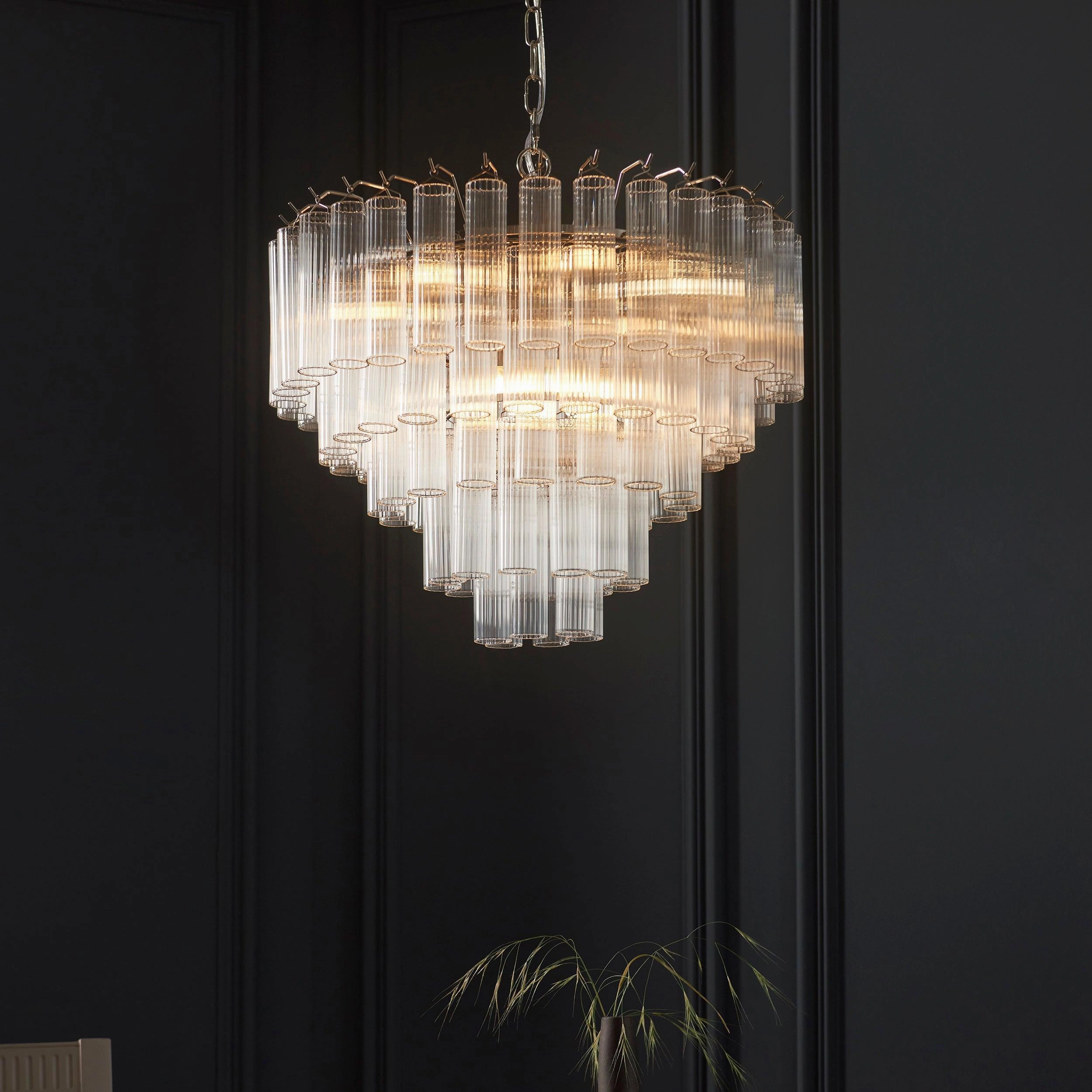 Toulouse 12 Light Tiered Glass Pendant
