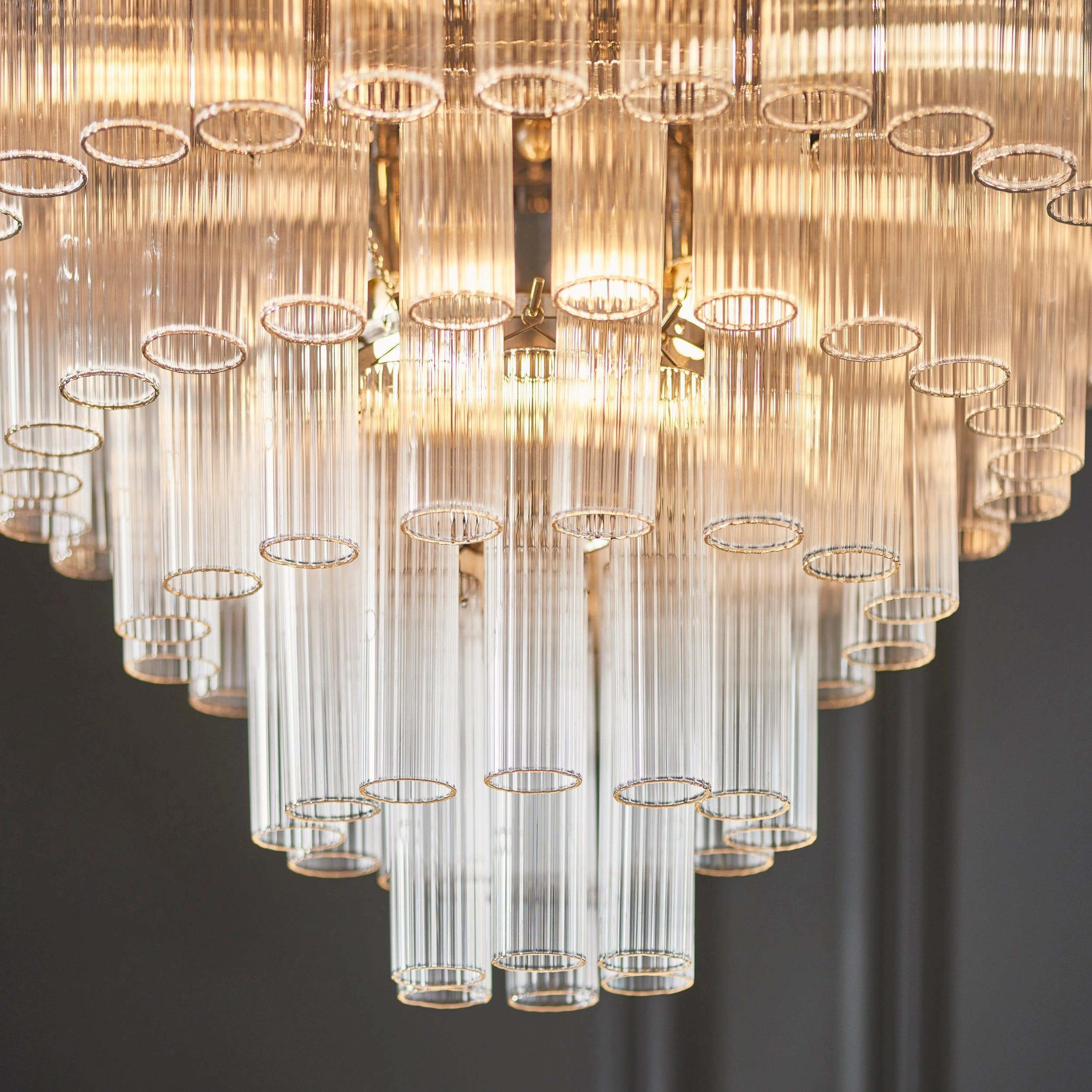 Toulouse 12 Light Tiered Glass Pendant