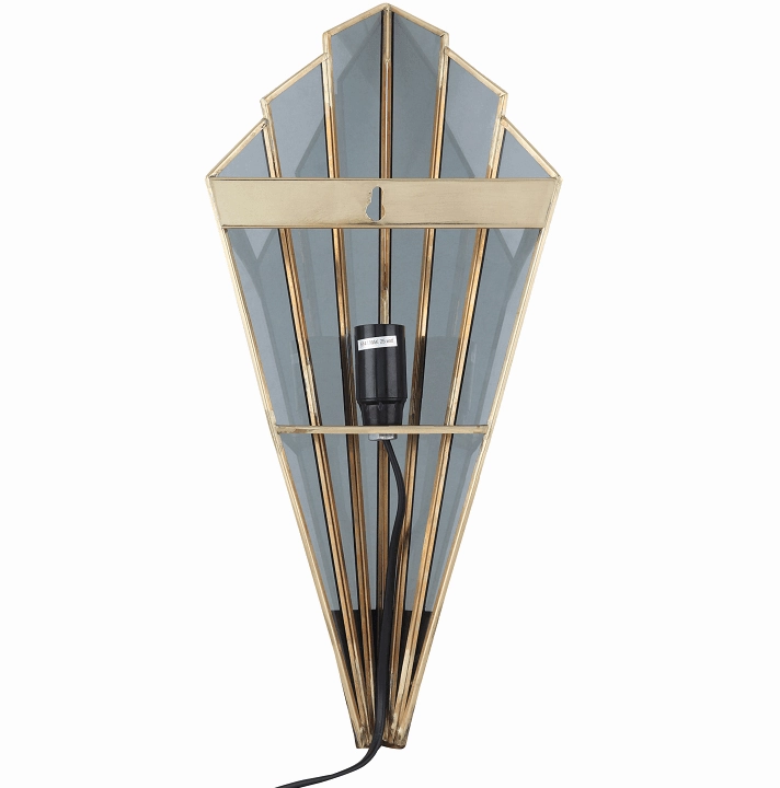 Triangular Abstract Luxe  Wall Lamp with Black Glass
