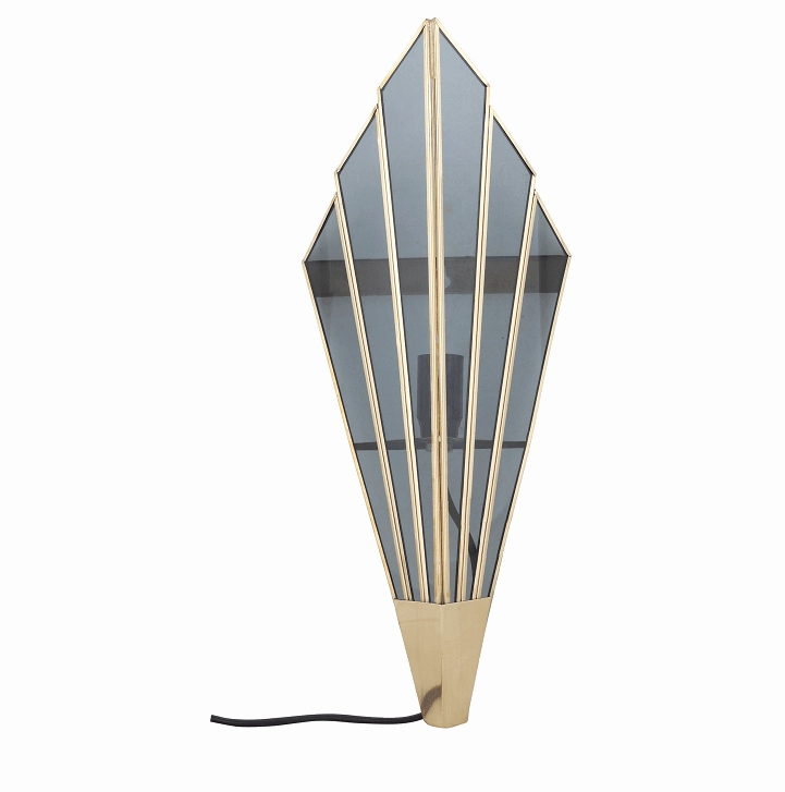 Triangular Abstract Luxe  Wall Lamp with Black Glass