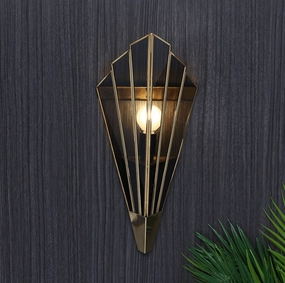 Triangular Abstract Luxe  Wall Lamp with Black Glass vintage desk lamp