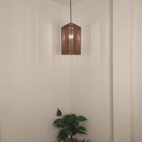 Trika Brown Wooden Single Hanging Lamp contemporary ceiling fixture