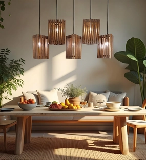 Trikona Brown 5 Series Hanging Lamp (BULB NOT INCLUDED) contemporary ceiling fixture