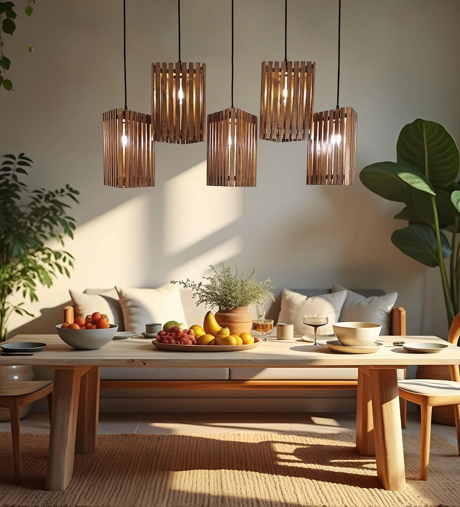 Trikona Brown 5 Series Hanging Lamp (BULB NOT INCLUDED) contemporary ceiling fixture