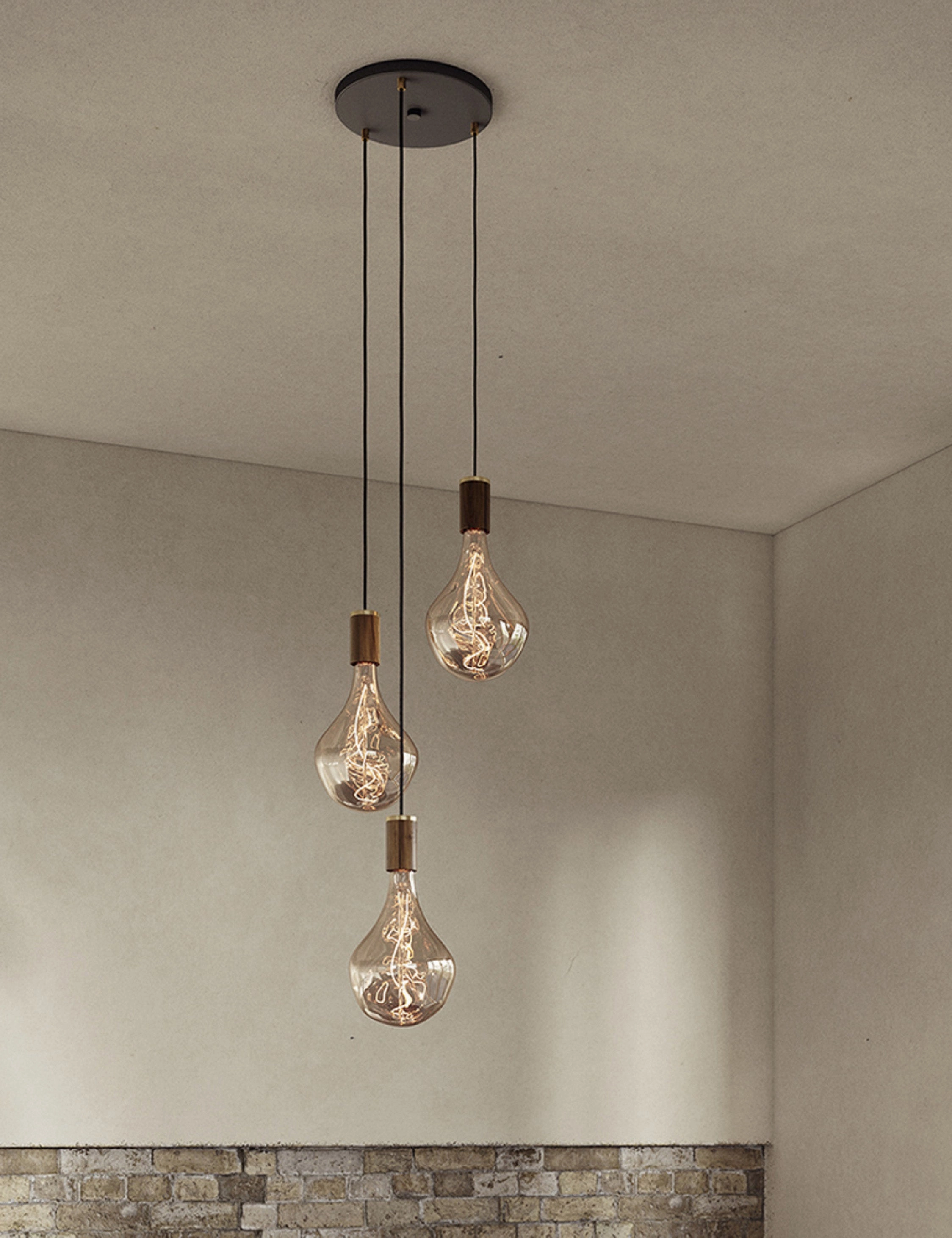 Triple Pendant Light with Voronoi II by Tala
