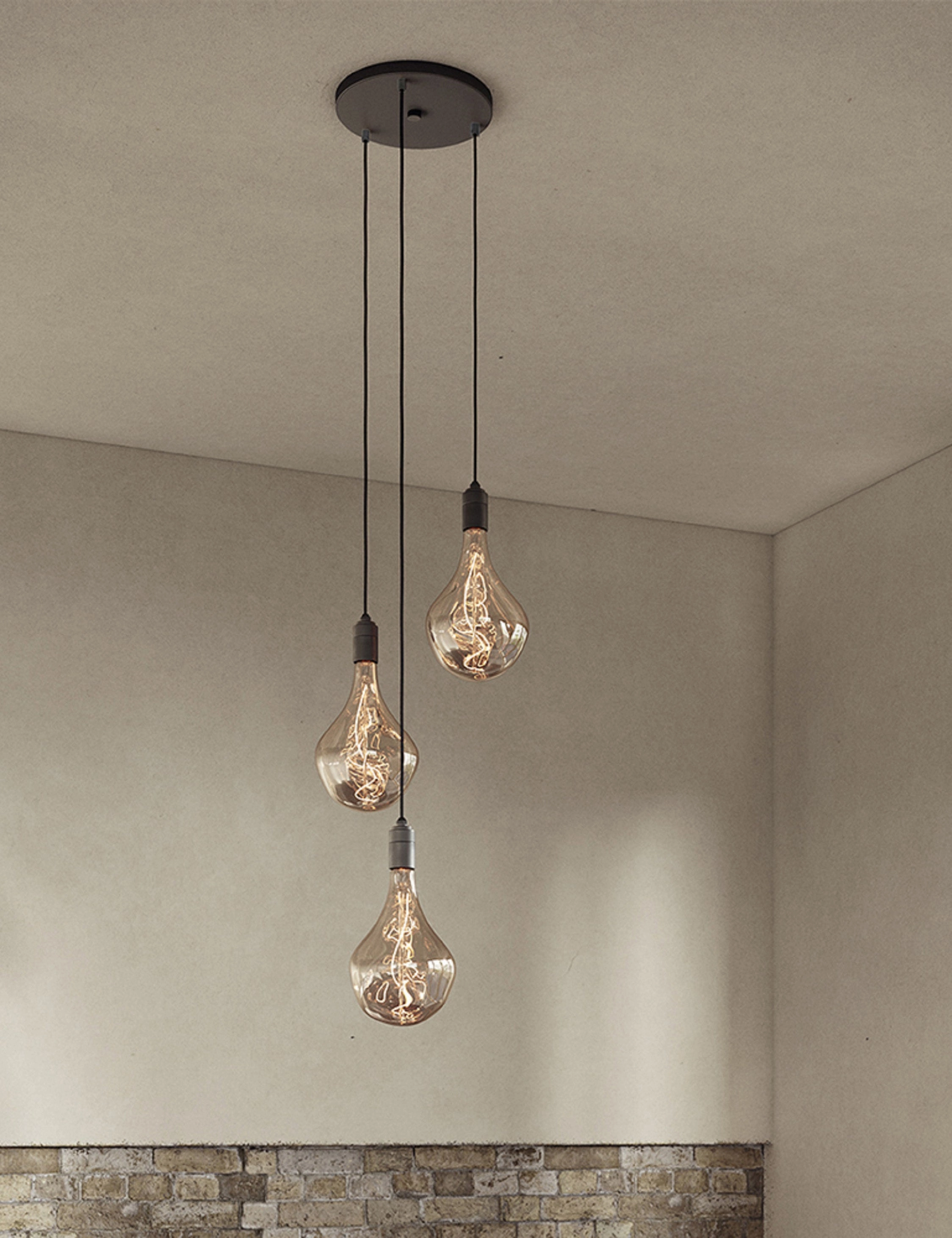 Triple Pendant Light with Voronoi II by Tala