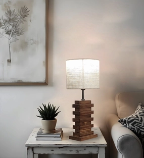 Truffle Beige Wooden Table Lamp with Red Printed Fabric Lampshade (BULB NOT INCLUDED) Louis Poulsen chandelier