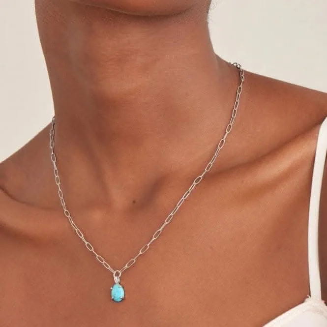 Turquoise Chunky Chain Drop Pendant Necklace N044-04H Ania Haie Jewellery