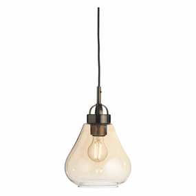 Turua Antique Brass & Amber Glass Pendant Light modern ceiling lamp