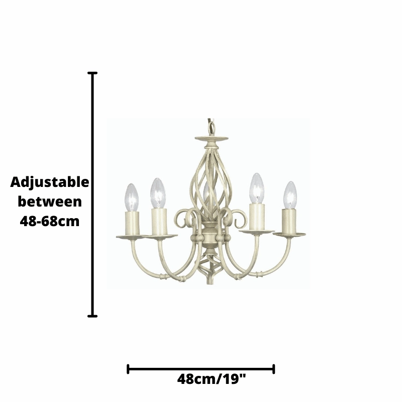 Tuscany Ivory Finish 5 Light Chandelier