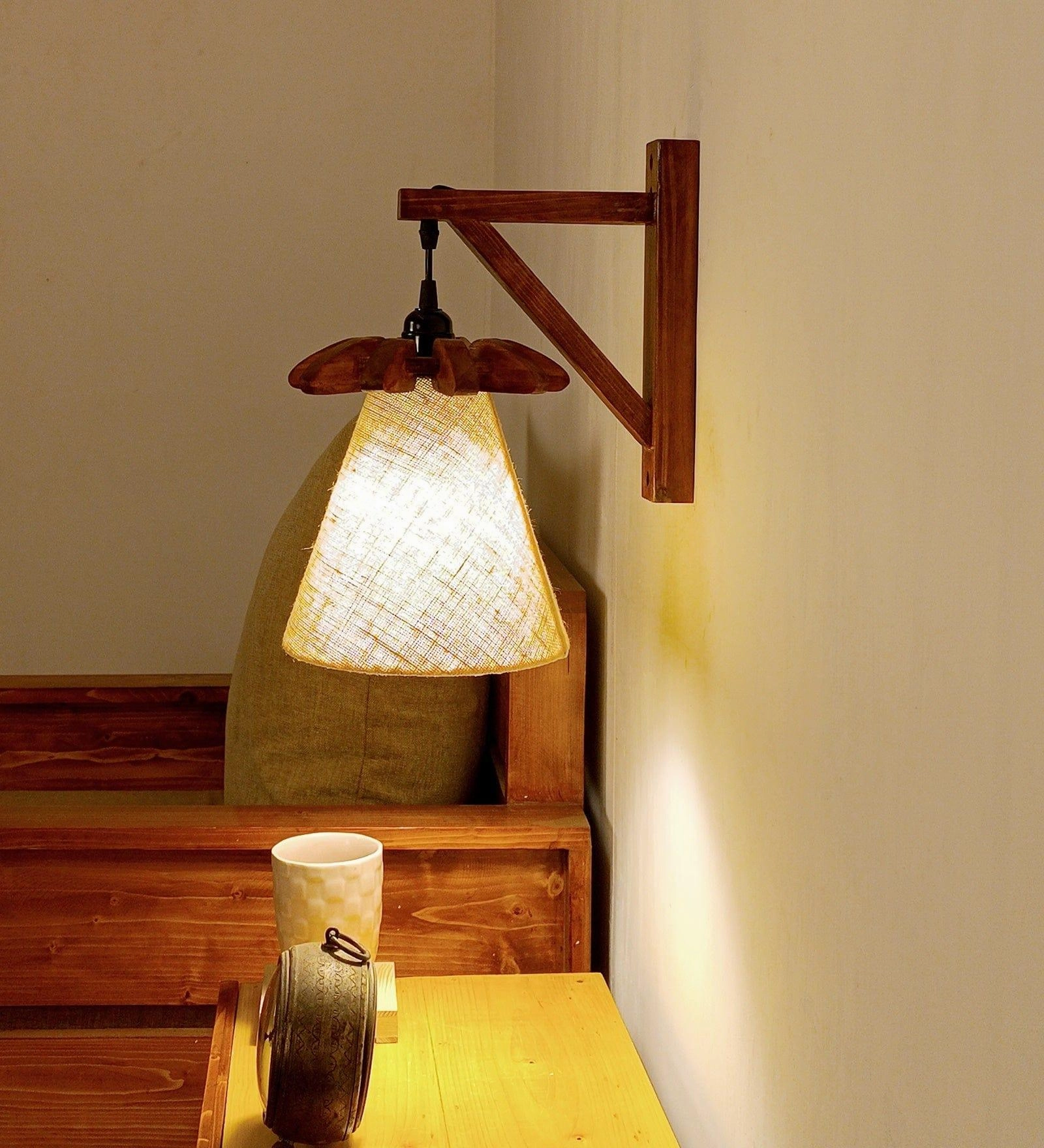 Twirl Brown Wooden Wall Light (BULB NOT INCLUDED)