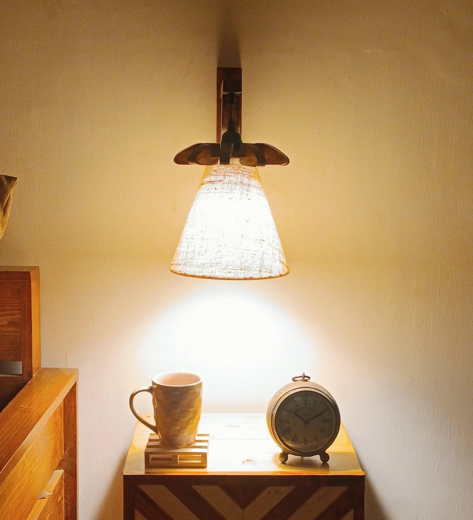 Twirl Brown Wooden Wall Light (BULB NOT INCLUDED)