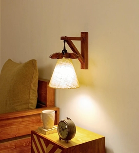 Twirl Brown Wooden Wall Light (BULB NOT INCLUDED) vintage desk lamp