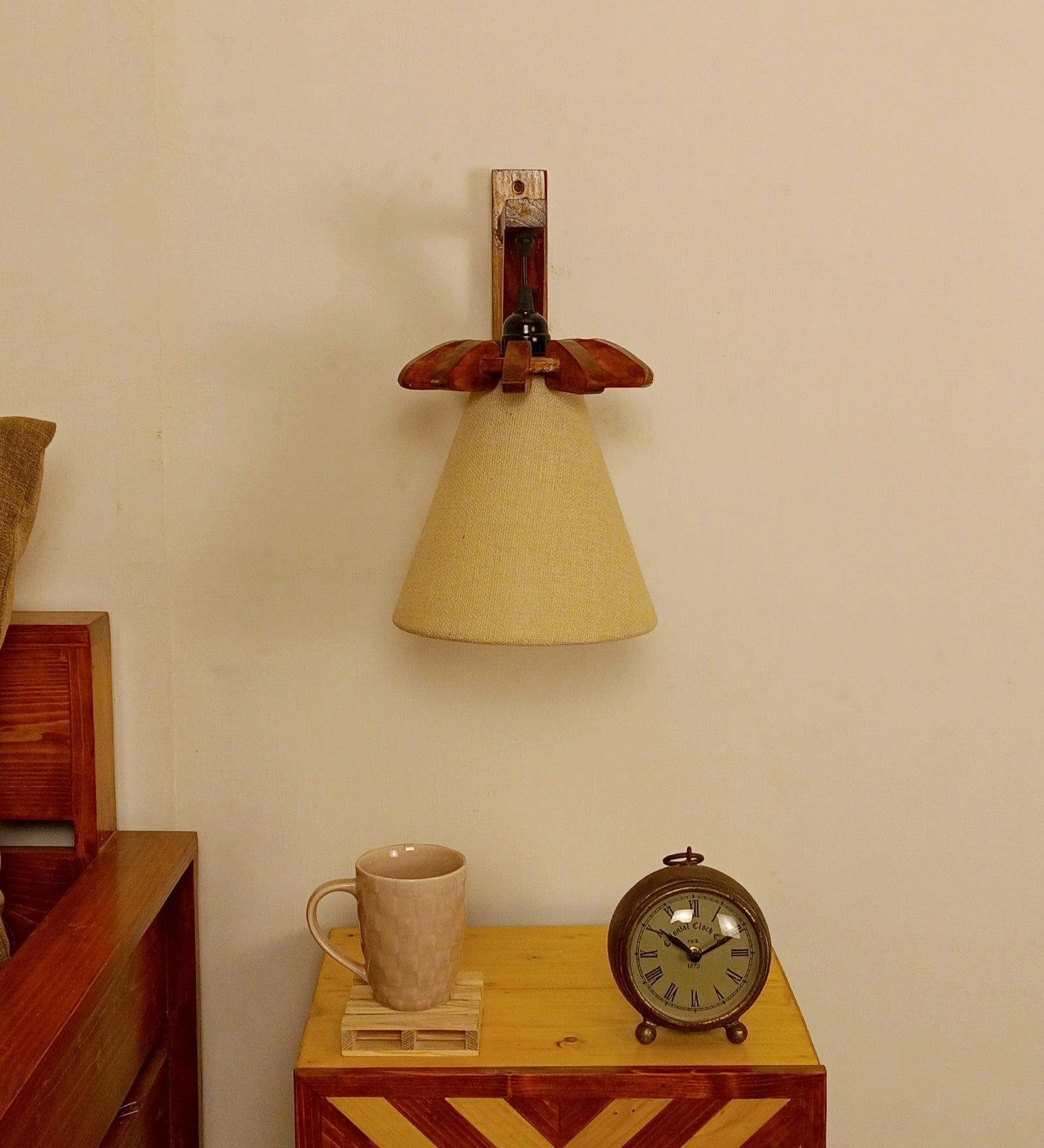 Twirl Brown Wooden Wall Light (BULB NOT INCLUDED)