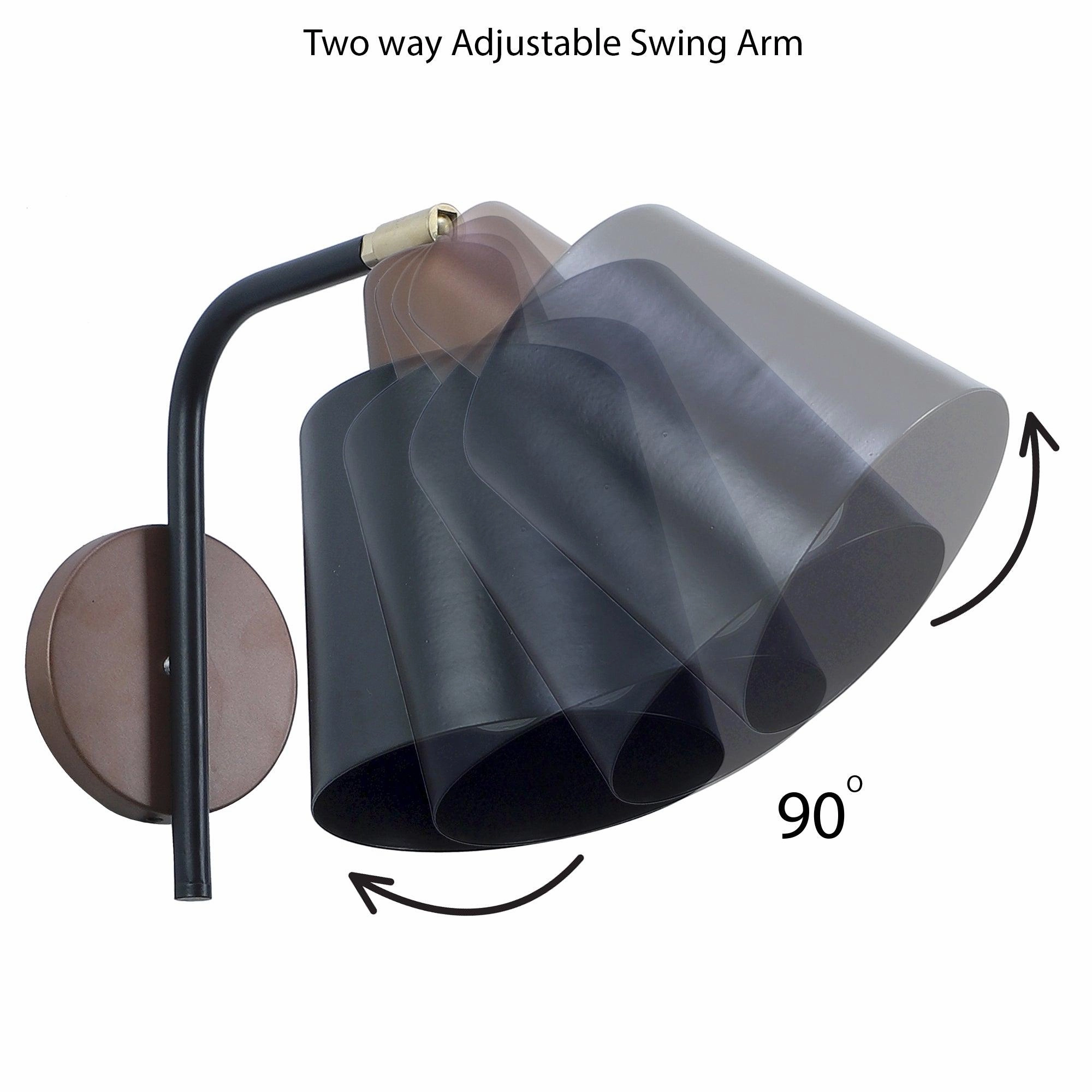 Two-Way Black Metal Wall Light by SS Lightings