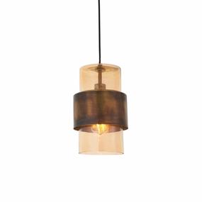 Vauxhall Modern Brass Patina Pendant With Champagne Glass minimalist ceiling light