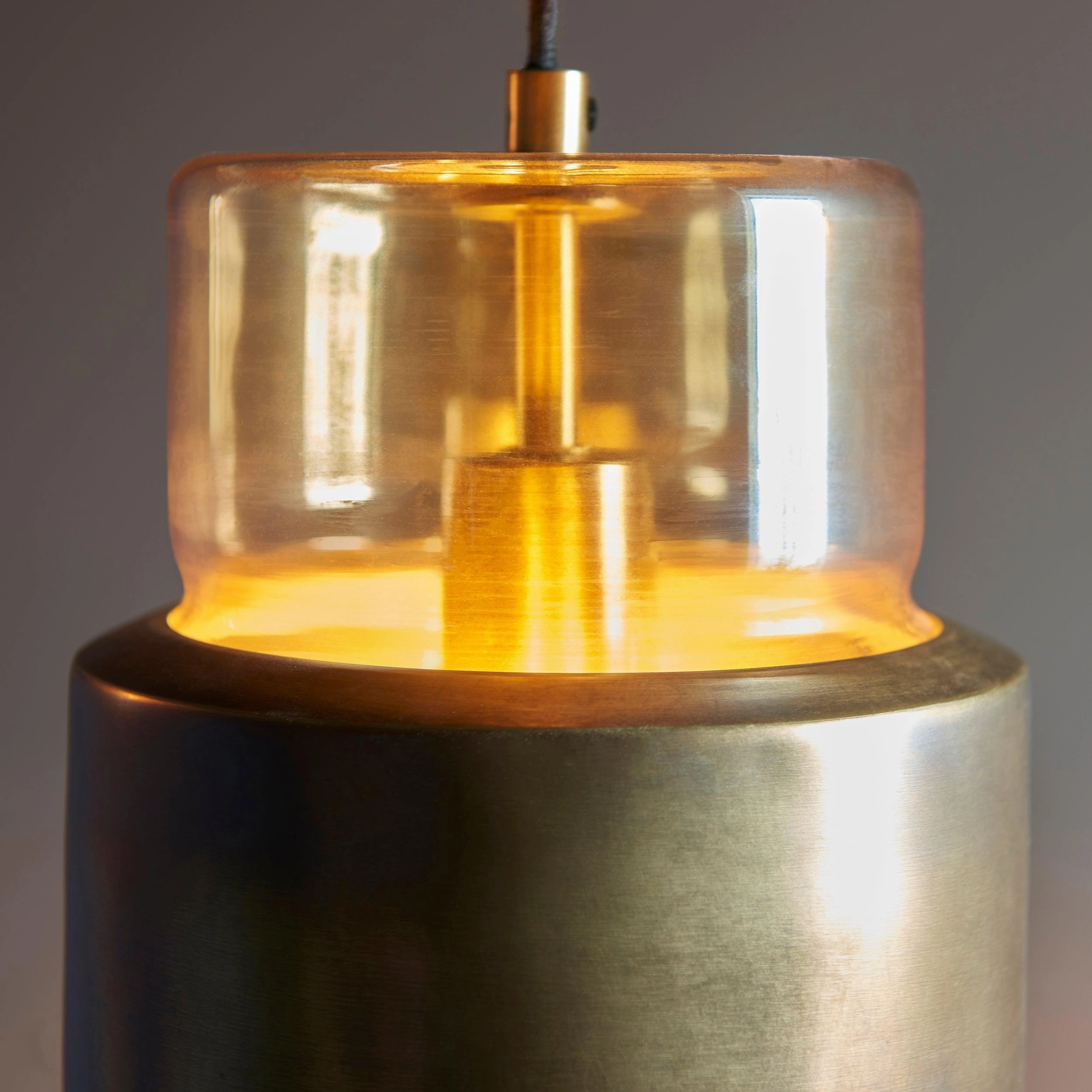 Vauxhall Modern Brass Patina Pendant With Champagne Glass