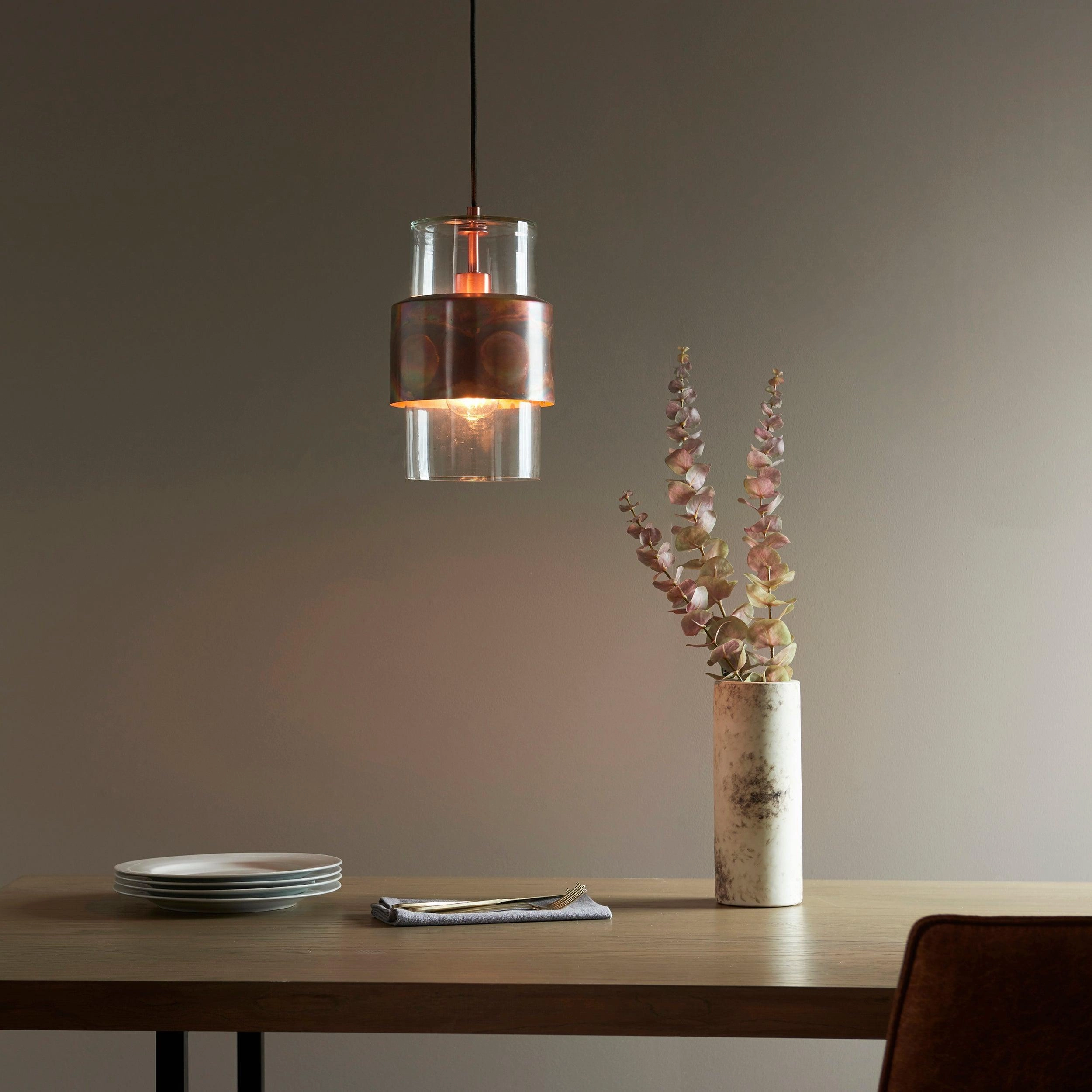 Vauxhall Modern Copper Patina Pendant Light