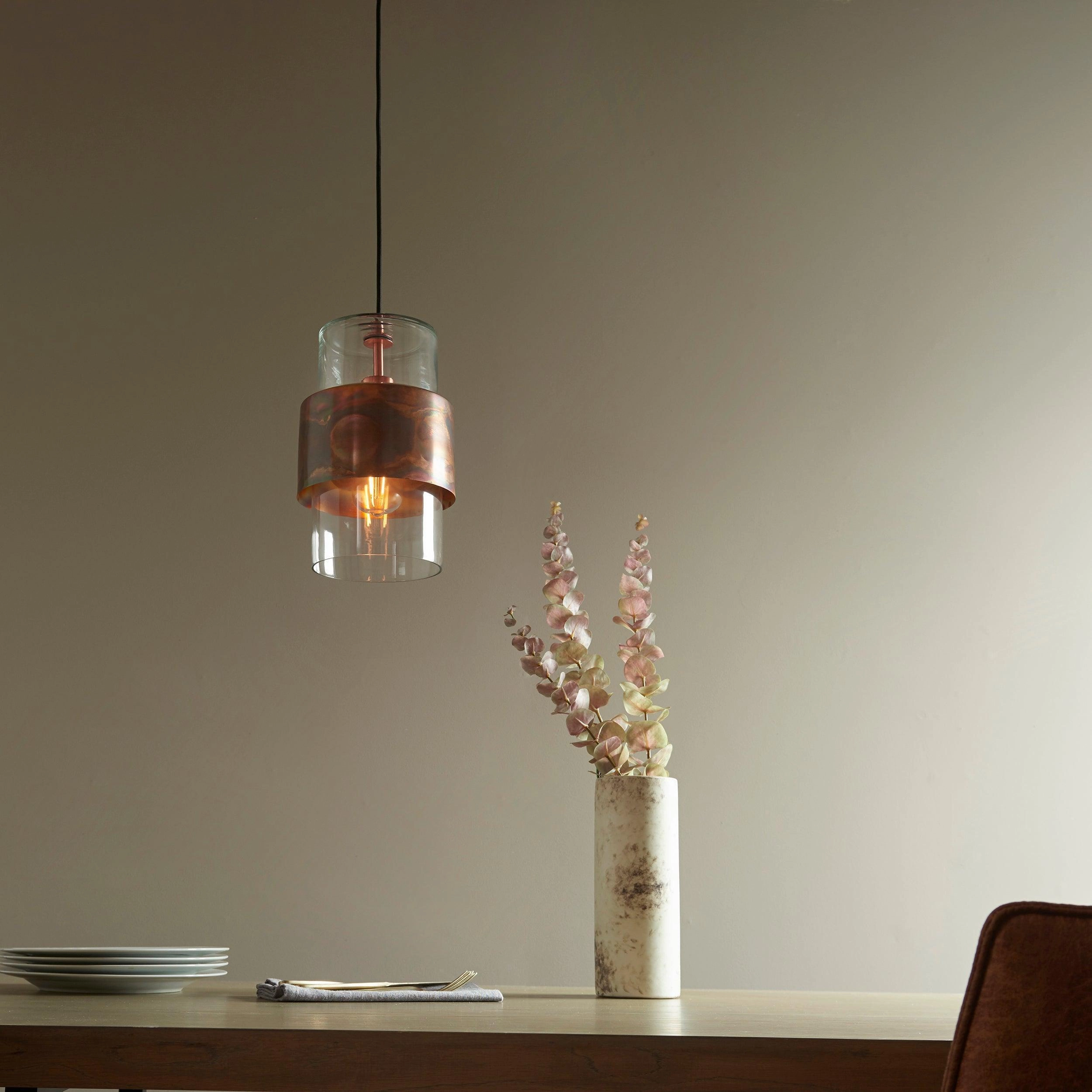 Vauxhall Modern Copper Patina Pendant Light