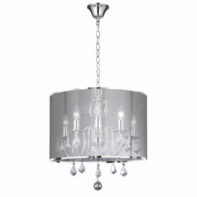 Venetian 5 Light Chrome Ceiling Pendant - Silver Shade minimalist ceiling light
