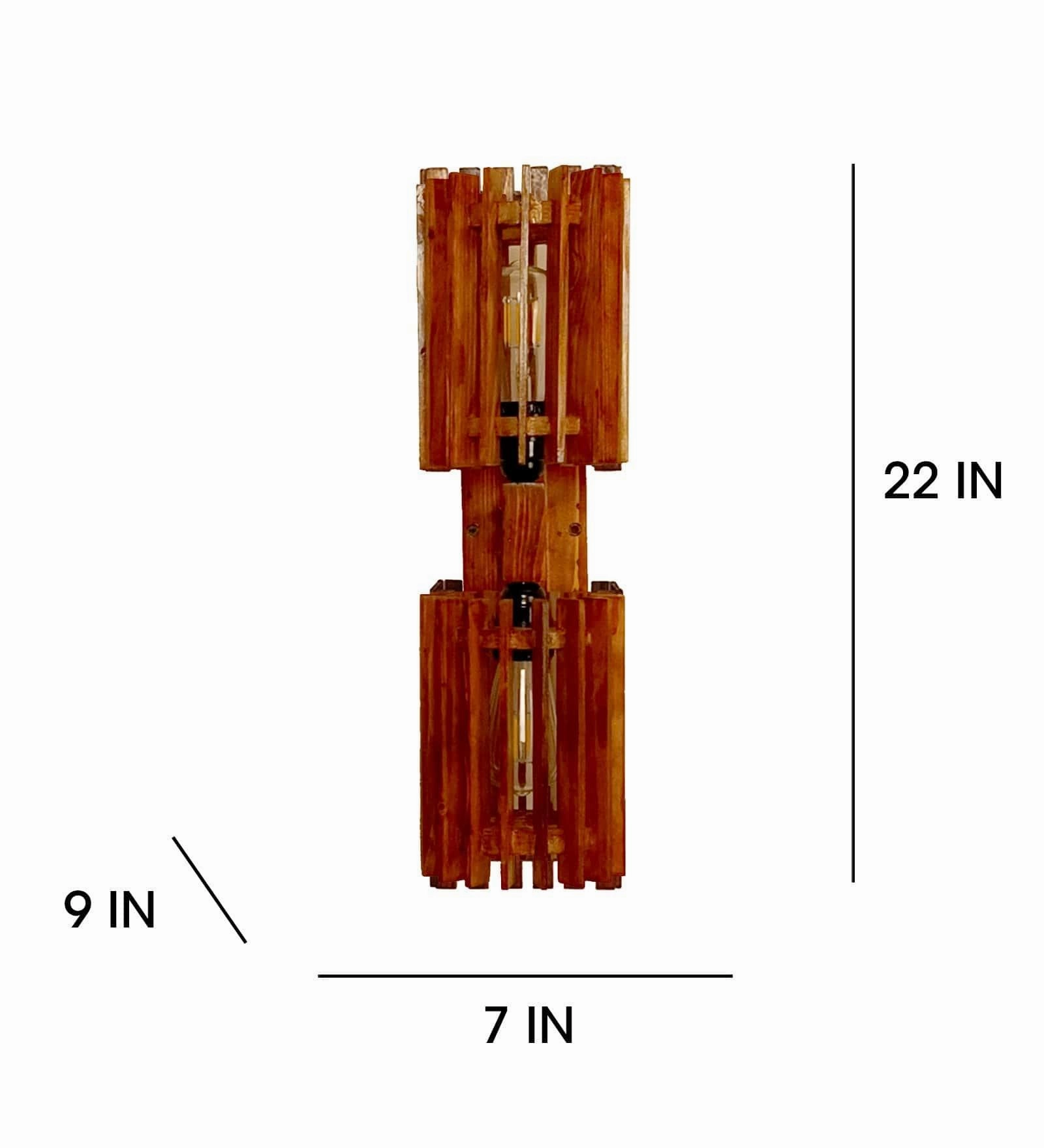 Ventus Duo Brown Wooden Wall Light (BULB NOT INCLUDED)