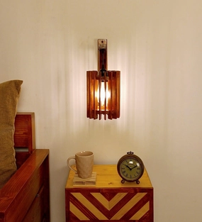 Ventus L Brown Wooden Wall Light (BULB NOT INCLUDED) vintage desk lamp