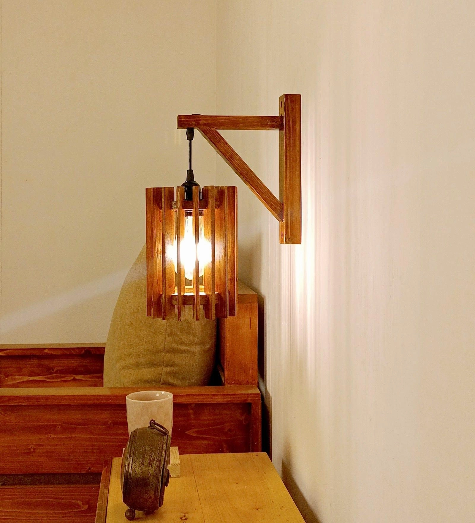 Ventus L Brown Wooden Wall Light (BULB NOT INCLUDED)