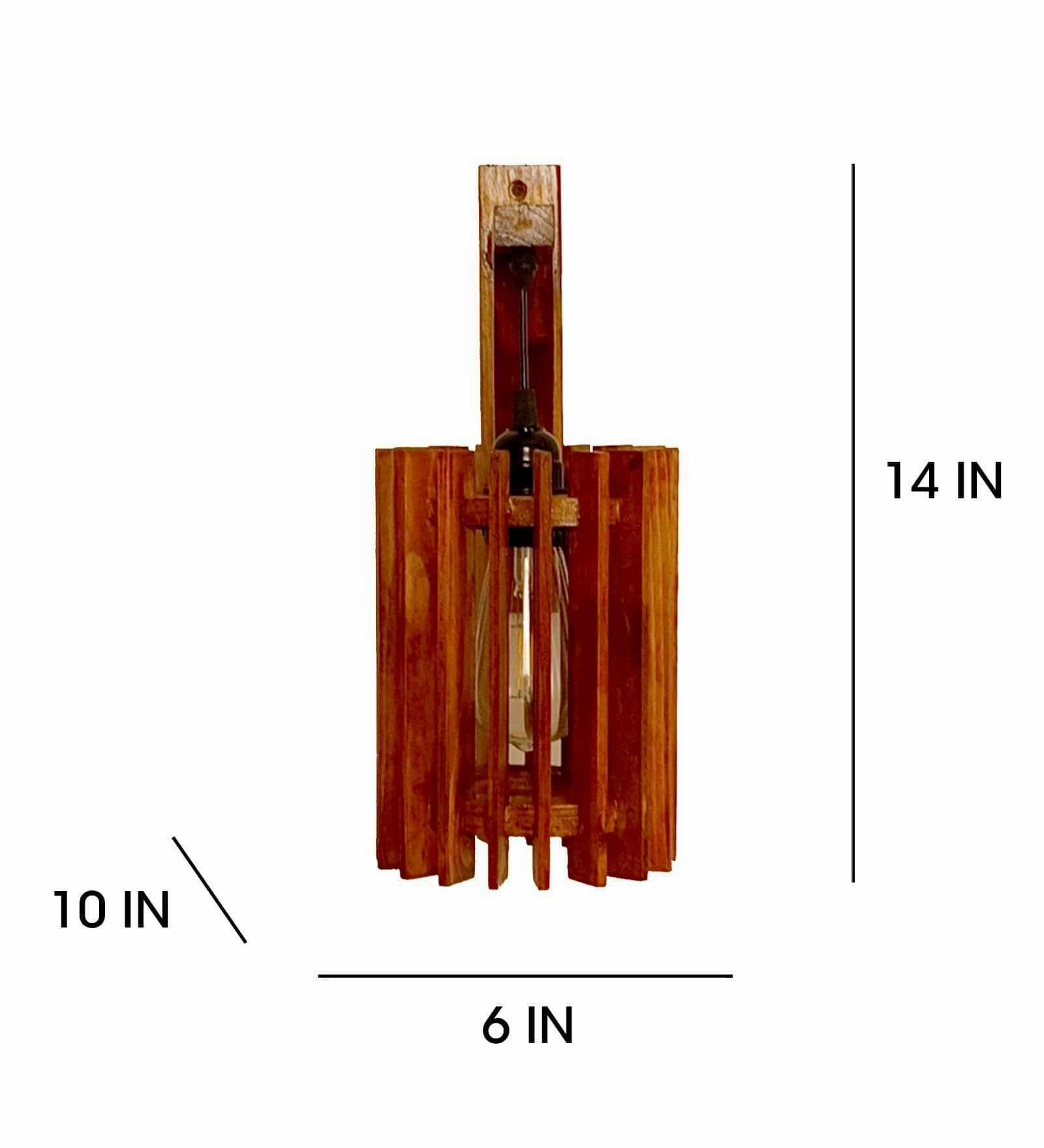 Ventus L Brown Wooden Wall Light (BULB NOT INCLUDED)