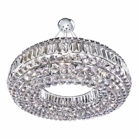 Vesuvius Circular 10 Light Chrome & Crystal Ceiling Pendant minimalist ceiling light