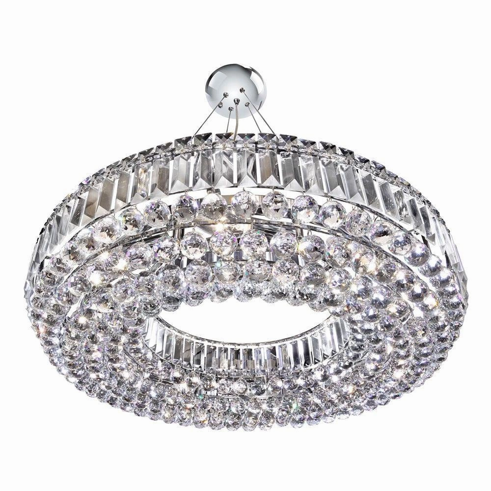 Vesuvius Circular 10 Light Chrome & Crystal Ceiling Pendant minimalist ceiling light