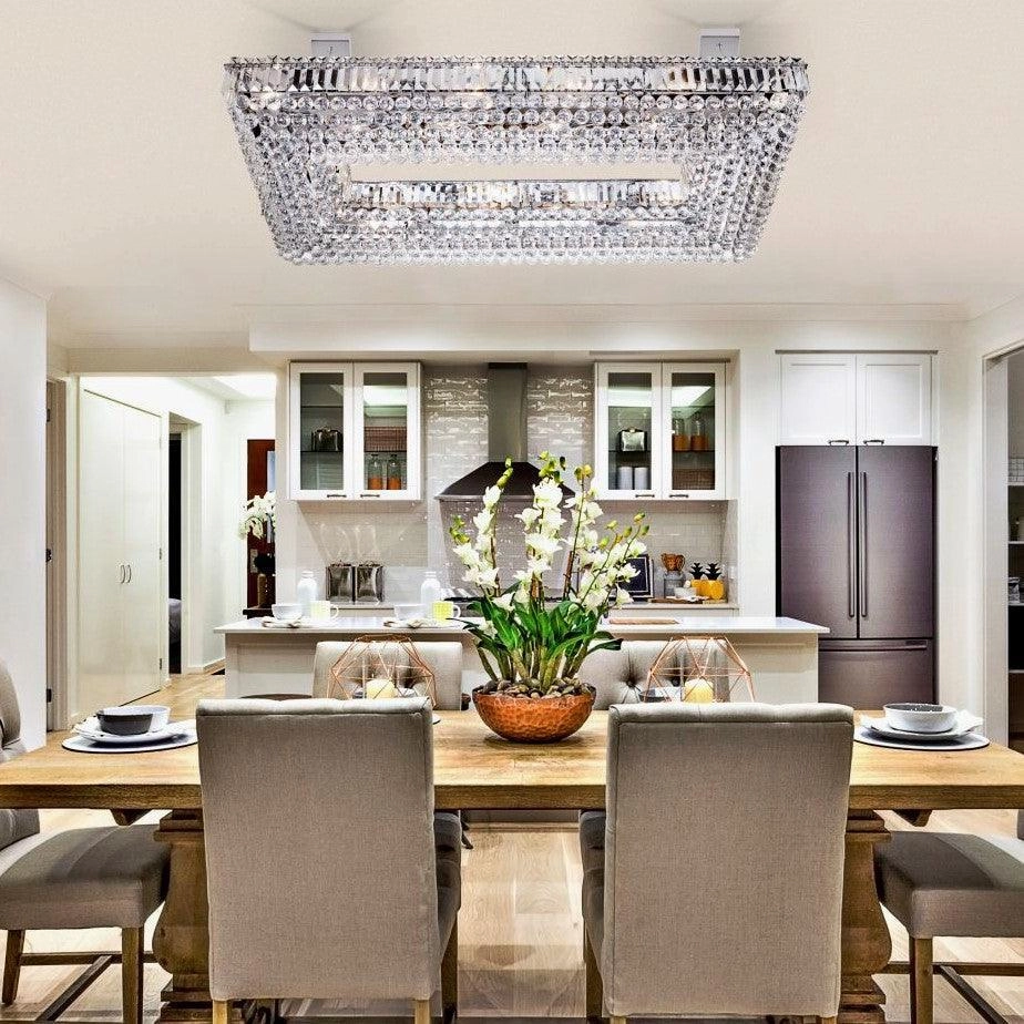 Vesuvius Circular 26 Light Crystal & Chrome Ceiling Pendant