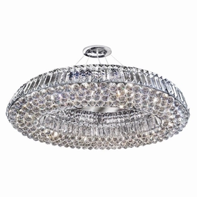 Vesuvius Oval 10 Light Chrome & Clear Crystal Pendant minimalist ceiling light