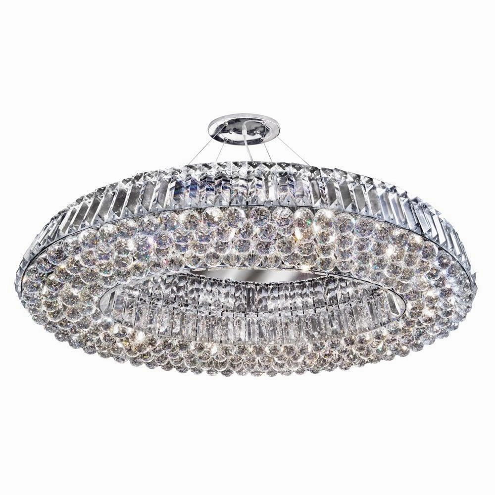 Vesuvius Oval 10 Light Chrome & Clear Crystal Pendant minimalist ceiling light
