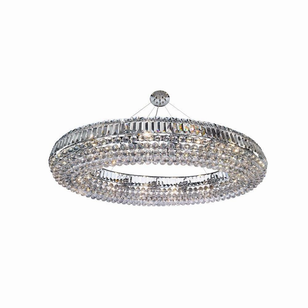 Vesuvius Oval 24 Light Chrome & Clear Crystal Pendant minimalist ceiling light