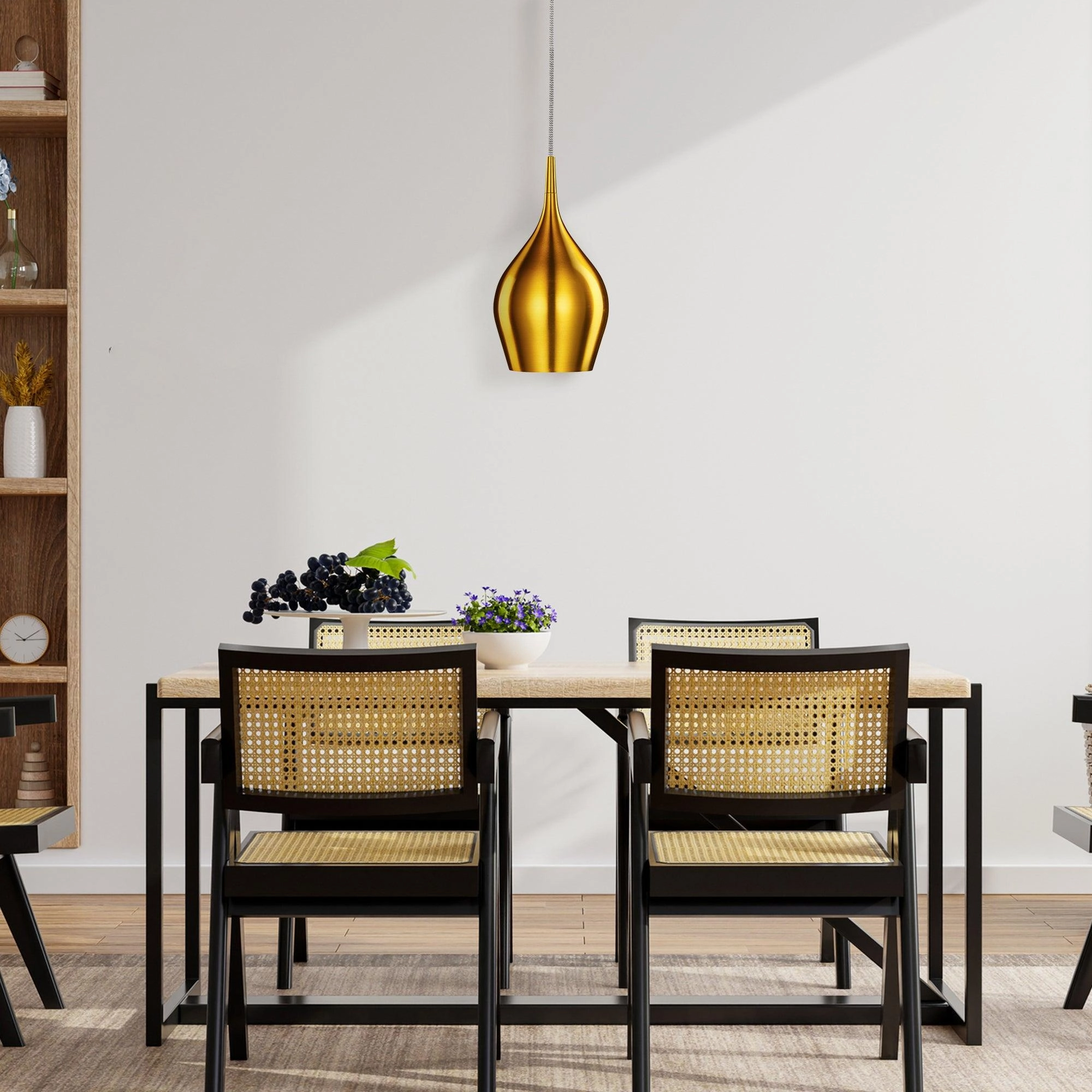 Vibrant 1 Light Metal Gold Pendant - Searchlight