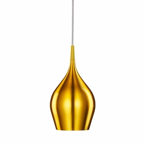 Vibrant 1 Light Metal Gold Pendant - Searchlight minimalist ceiling light