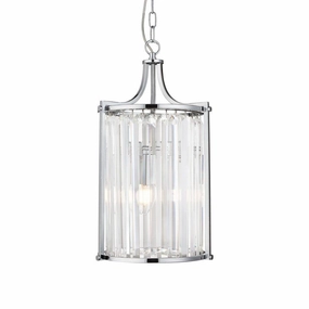 Victoria 2 Light Chrome & Crystal Glass Ceiling Pendant minimalist ceiling light